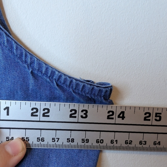 Time & Tru XXL (20) Plus Size Denim Style Sleeveless Collared Button Down Dress - Picture 9 of 10